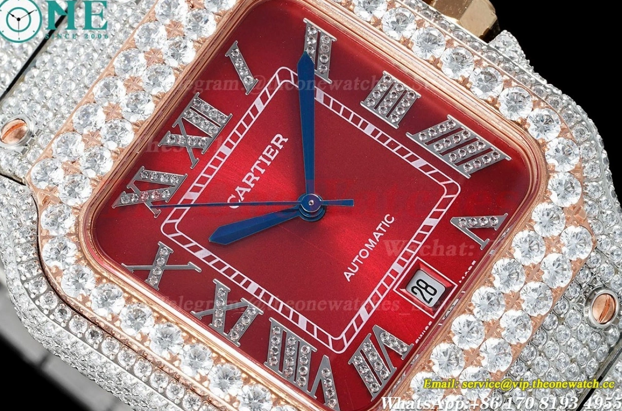 RG 40mm SS Red Santos MY9015 Mens SS Dial XL 100 AMG 0129